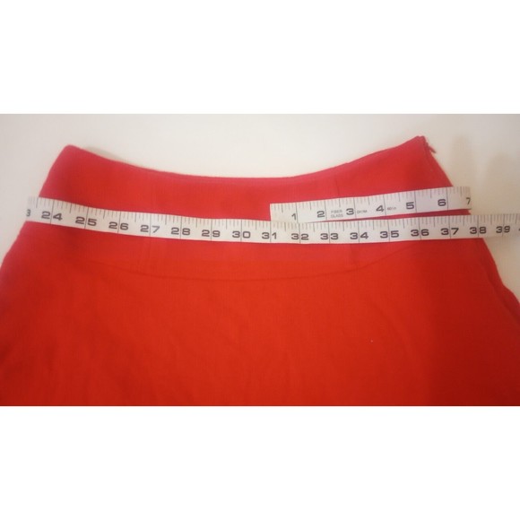 Boden Womens Sz 2 Skirt Mini 65% Wool Blend Orange Side Zip Fully Lined Spring - Picture 6 of 11